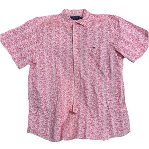 Vineyard Vines Men’s M Classic Fit Whale Shirt Pink Fruit